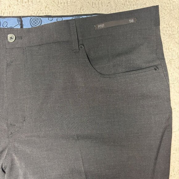 PT01 $395 Mens Pants Traveller Slim Fit 58EU W40" Wool Blend Charcoal Gray MINT - Picture 4 of 15